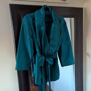 Alex Evenings Teal Wrap Blouse